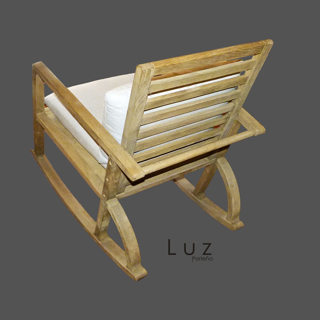 SILLON MECEDORA MADERA CON 2 ALMOHADON NATURAL