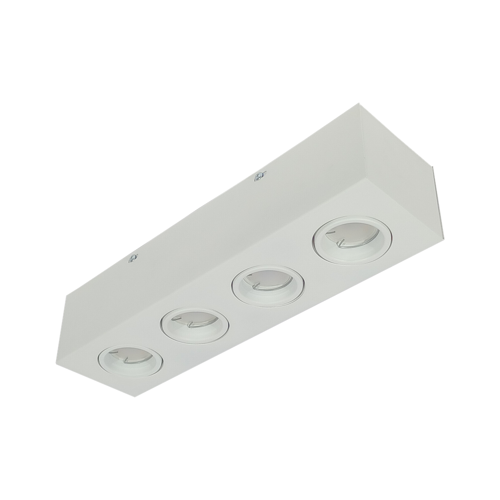 Plafón Dicro Cardanico Rectangular 4 Luces Led Blanco