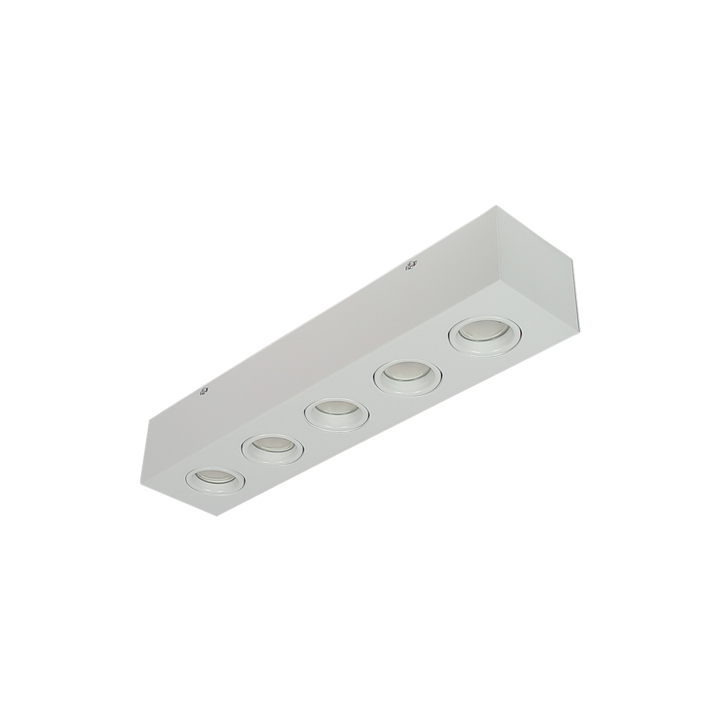 Plafón Dicro Cardanico Rectangular 5 Luces Led Blanco