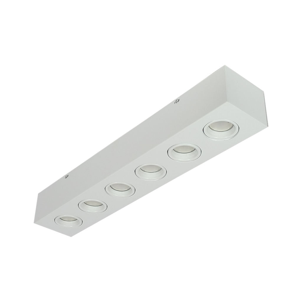 Plafón Dicro Cardanico Rectangular 6 Luces Led Blanco