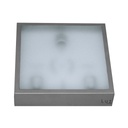 PLAFON METAL VIDRIO CUADRADO 30X30 3 LUCES E-27 GRIS