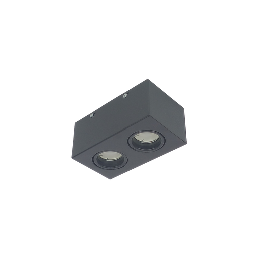 [691-1021-NE] Plafón Dicro Cardanico Rectangular 2 Luces Led Negro