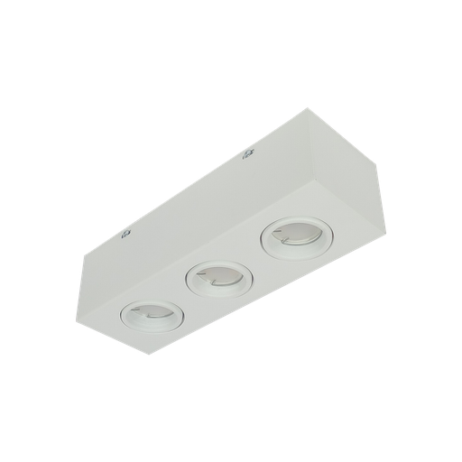 [691-1022-BL] Plafón Dicro Cardanico Rectangular 3 Luces Led Blanco