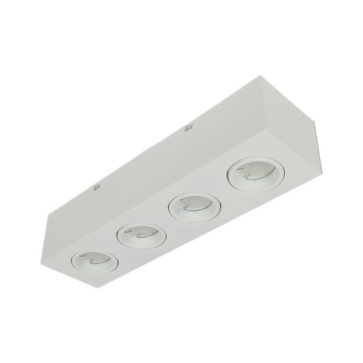 [691-1023-BL] Plafón Dicro Cardanico Rectangular 4 Luces Led Blanco