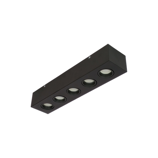 [691-1024-NE] Plafón Dicro Cardanico Rectangular 5 Luces Led Negro