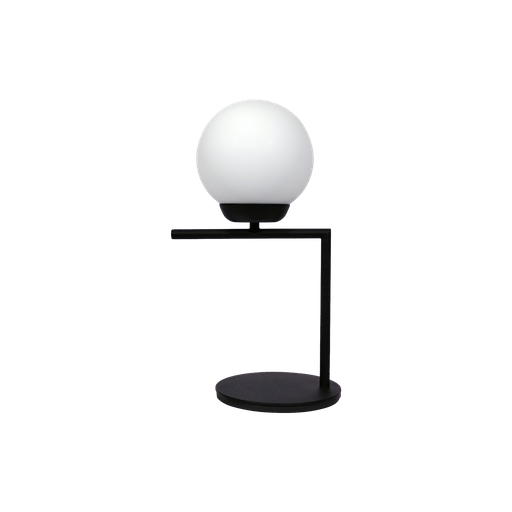 [691-LM-15-NE] Lámpara Mesa Globo 15 Opal 90º Negro 